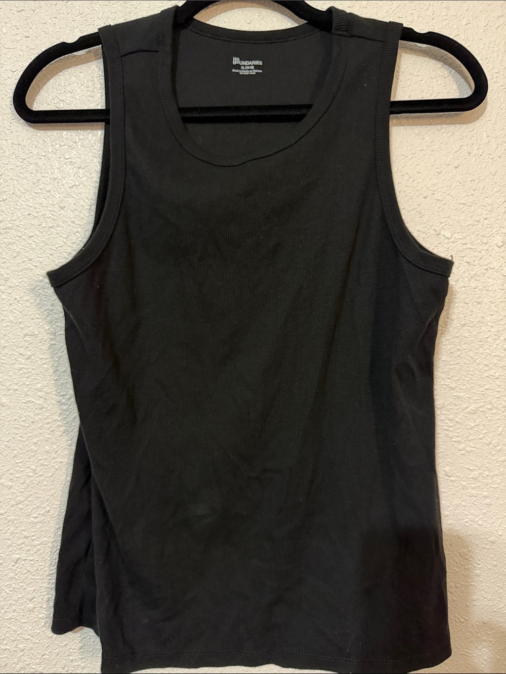 No Boundaries Black Ribbed Tank Top - Women's Sleeveless